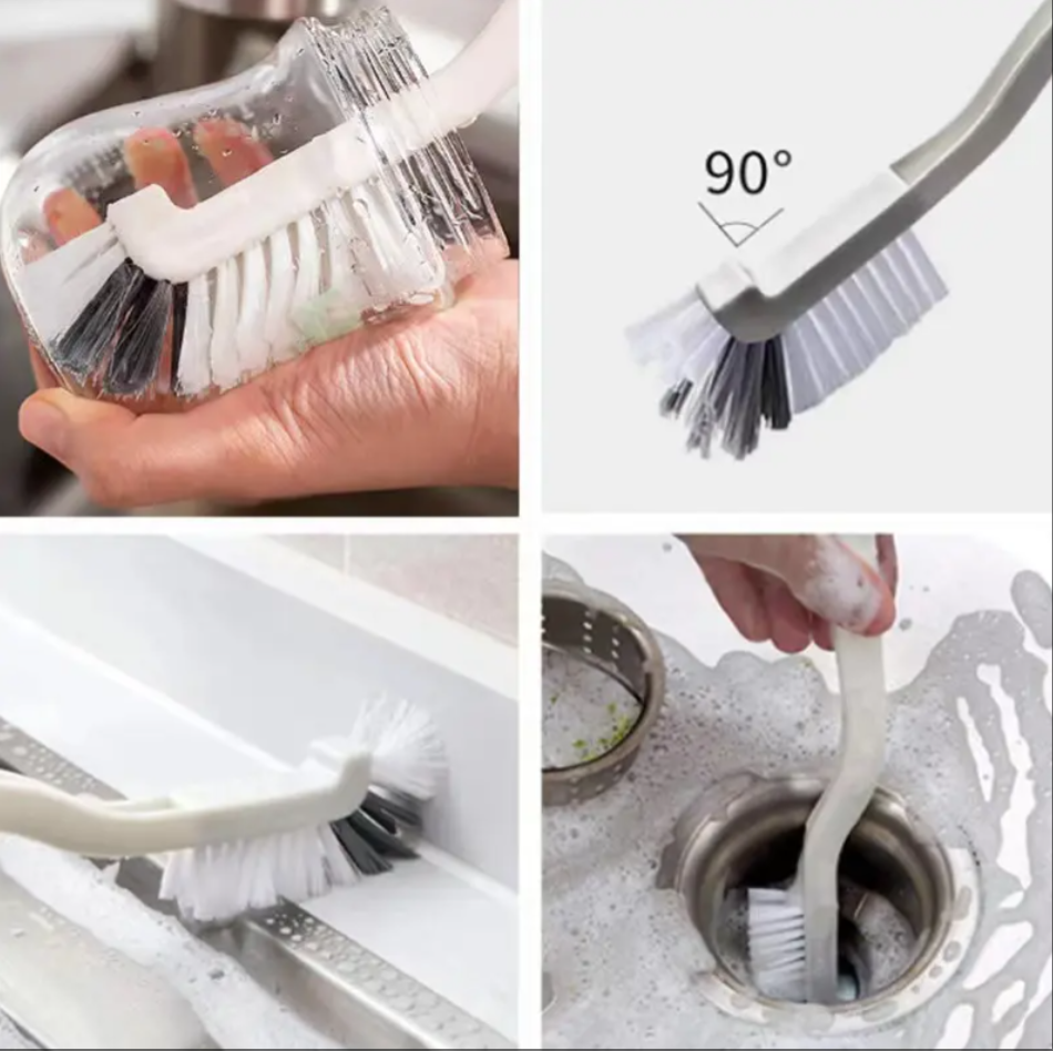 4Pcs Multipurpose Cleaning Brush Set Kitchen Cleaning Brushes Includes Grips Dish Bottle Scrub Bathroom Brush