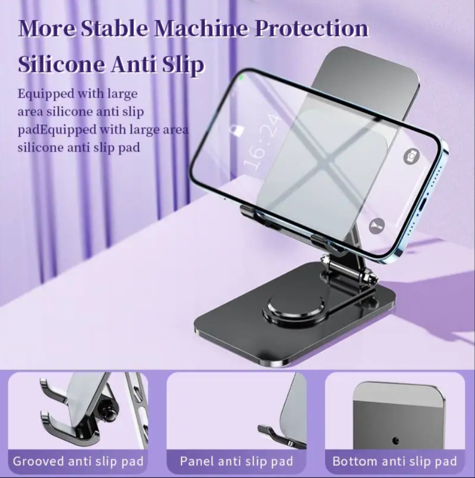 Desktop Rotating Bracket New Design Anti-slip Adjustable 360 Rotating Desktop Bracket Metal Folding Phone Holder Stand