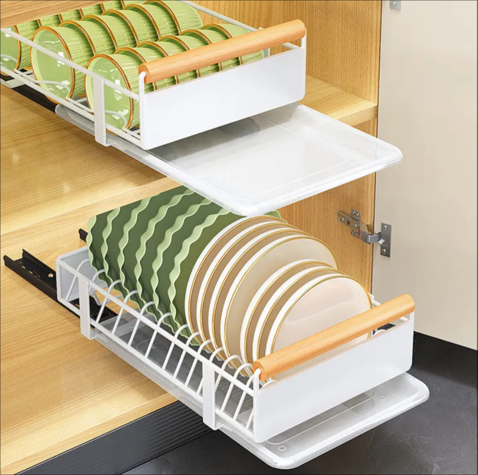Carbon Steel Divider Dinner Plates and Bowls Storage Shelves Drain and Ventilate Kitchen Storage Shelves