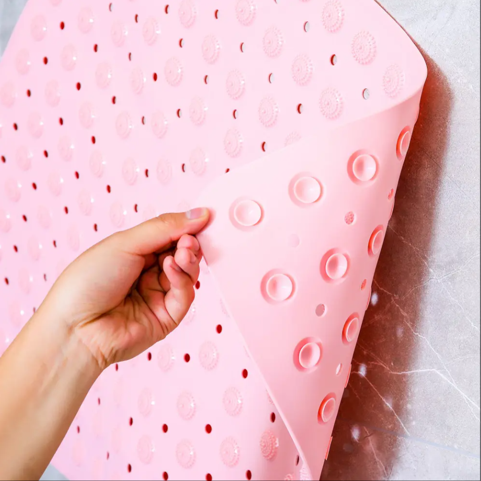 Custom PVC Bath Mat Fan Shaped Triangular Bathtub Anti-Slip Mat Adult Kids Spa Carpet Bathroom Suction Cups Shower Foot Mat