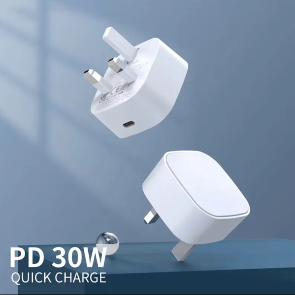 Adapter Charger Type C Wholesale UK Plug PD 20W Single C Chargers Adapters Fast Charging USB Type C Wall Adapter Plug