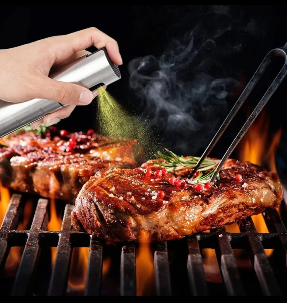 100ml Stainless Steel Olive Oil Spray Bottle Cooking Oil Dispenser for Salad BBQ Kitchen Baking and Roasting