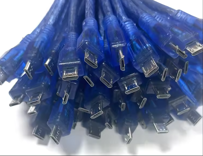 Transparent Blue Micro USB Cable Android V8 Charging Cable Am To Micro USB Data Cable 10PCS