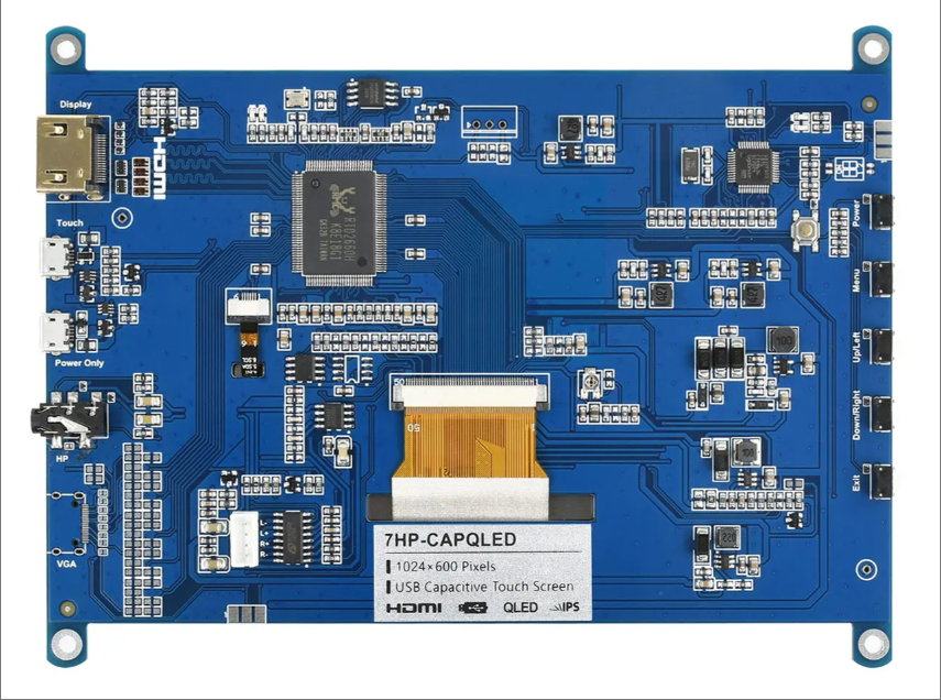 7inch Capacitive Touch Screen LCD (C) QLED Display 1024x600 IPS Monitor Low Power For Raspberry Pi