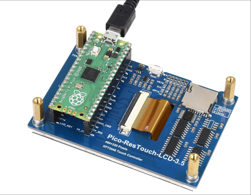 Pico 3.5 Inch Display 65K Color LCD Module 480*320 Pixels Pico-Res Touch Monitor SPI Communication