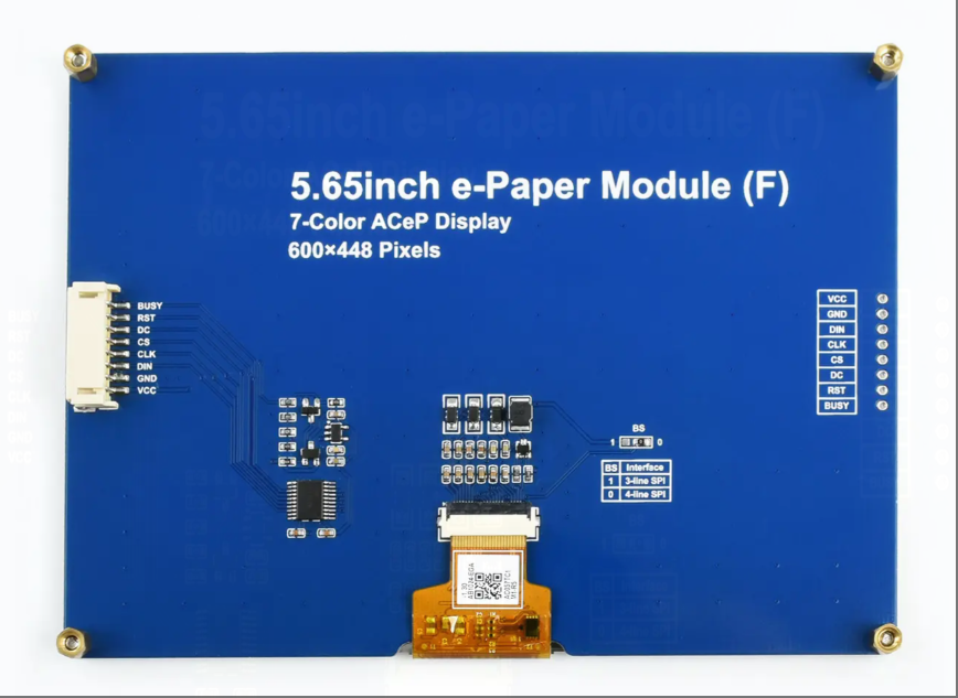 5.65Inch e-Paper Module ACeP 7 Color e-ink Display Screen Module 600*448 Resolution SPI Interface