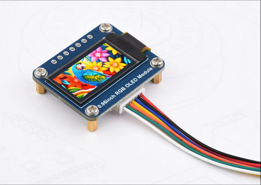 0.96 Inch RGB OLED Module 64*128 Resolution OLED Display Screen Monitor 65K Color SPI Communication