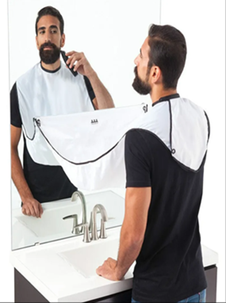 Beard Apron for Men Shaving & Hair Clippings Waterproof Non-Stick Hair Catcher Grooming Cloth With 2 Suction Cups