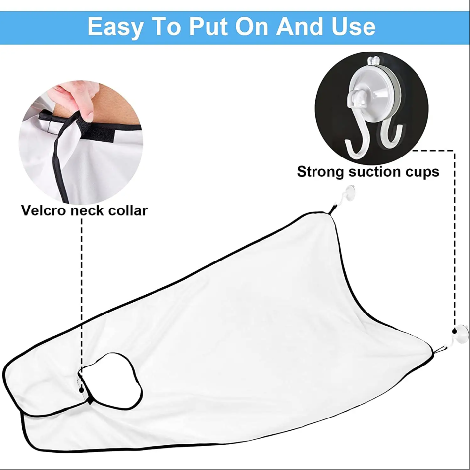 Beard Apron for Men Shaving & Hair Clippings Waterproof Non-Stick Hair Catcher Grooming Cloth With 2 Suction Cups