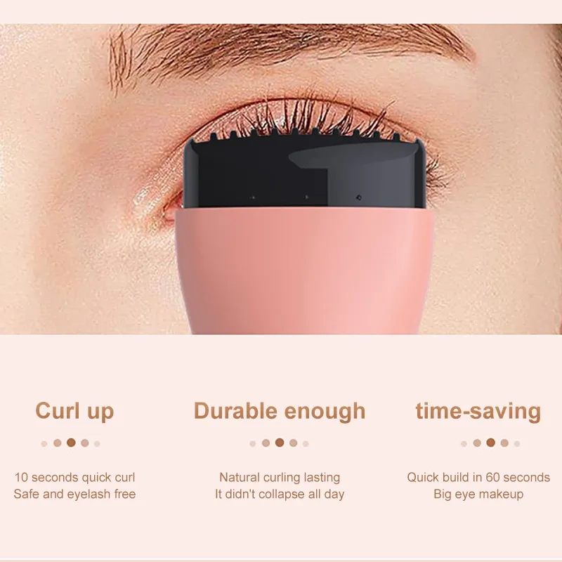 Three Temperature Settings Portable Rechargeable Eyelash Curler Fashionable Rechargeable Long-Lasting Curling Effect