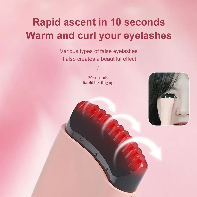 Three Temperature Settings Portable Rechargeable Eyelash Curler Fashionable Rechargeable Long-Lasting Curling Effect