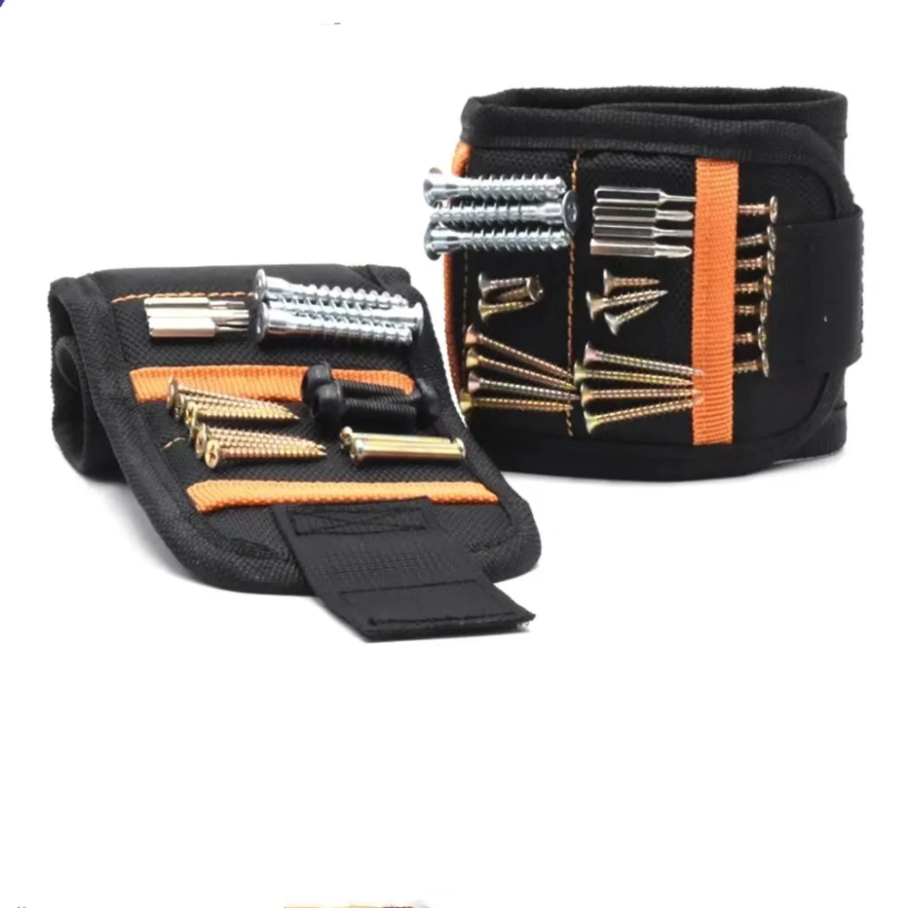 Magnetic Wristband Men & Women's Tool Bracelet with 10 Strong Magnets to Hold Screws Nails and Drilling Bits Fathers Day Gifts