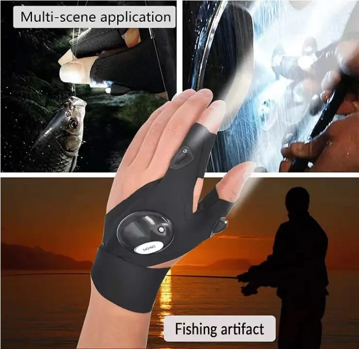 LED Flashlight Gifts for Men Father Day Outdoor Fishing Light with Stretchy Strap Screwdriver for Repairing Running Camping