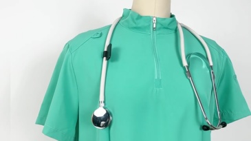 Nursing Uniform Sets Unisex Short Sleeves Stand-up Collar Zipper Overalls Nurse Uniforms Top & Pants Multi Pocket for Hospital Doctor Nurse Workwear Comfortable Quick-drying and Breathable Work Clothes
