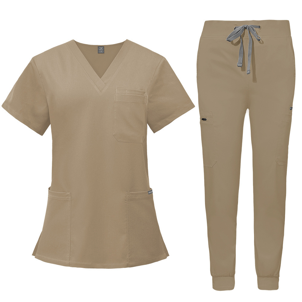2025 New Unisex Hospital Uniforms Scrubs Uniform Sets Elastic Fabric Comfortable Nurse Work Clothes Short-sleeved Long Pants