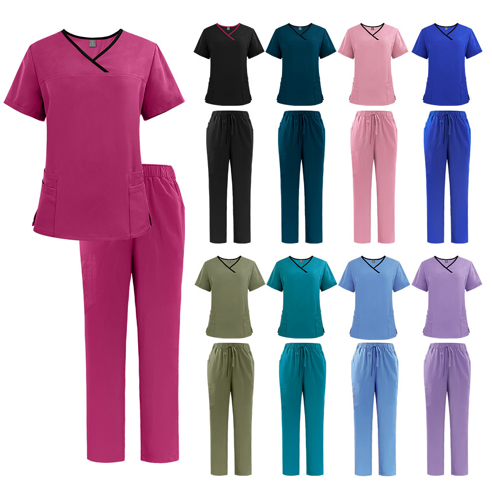 Nurse Uniform Fashionable Design Polyester Fabric White Scrubs Uniforms Sets Nurse Hospital Medical Scrub Women Nurse Uniform