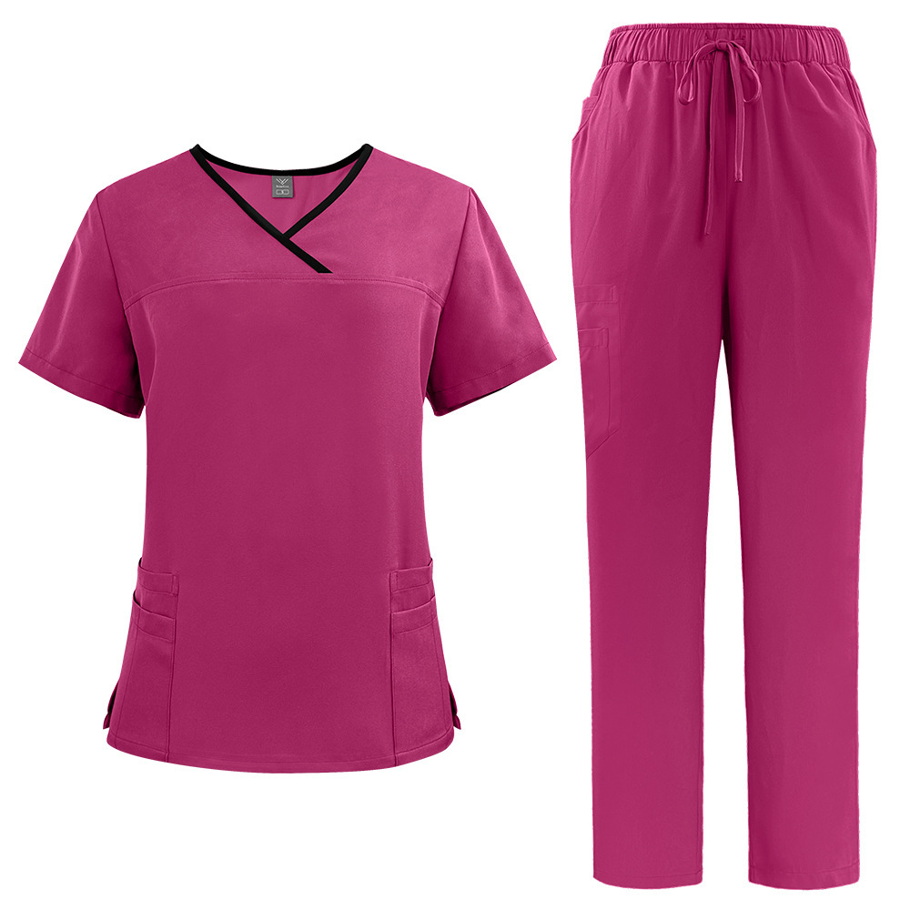 Nurse Uniform Fashionable Design Polyester Fabric White Scrubs Uniforms Sets Nurse Hospital Medical Scrub Women Nurse Uniform