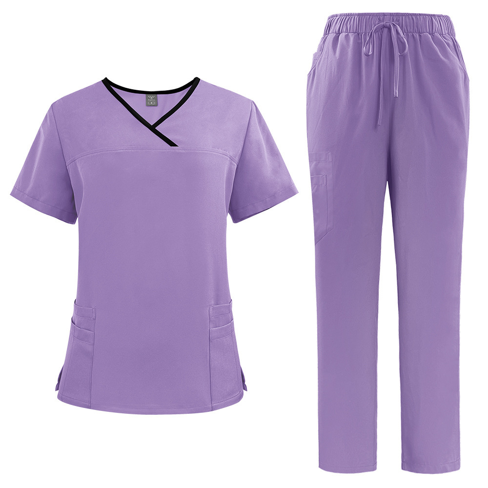Nurse Uniform Fashionable Design Polyester Fabric White Scrubs Uniforms Sets Nurse Hospital Medical Scrub Women Nurse Uniform