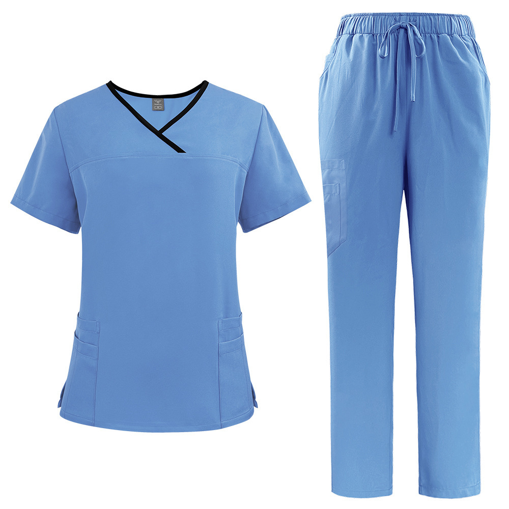 Nurse Uniform Fashionable Design Polyester Fabric White Scrubs Uniforms Sets Nurse Hospital Medical Scrub Women Nurse Uniform