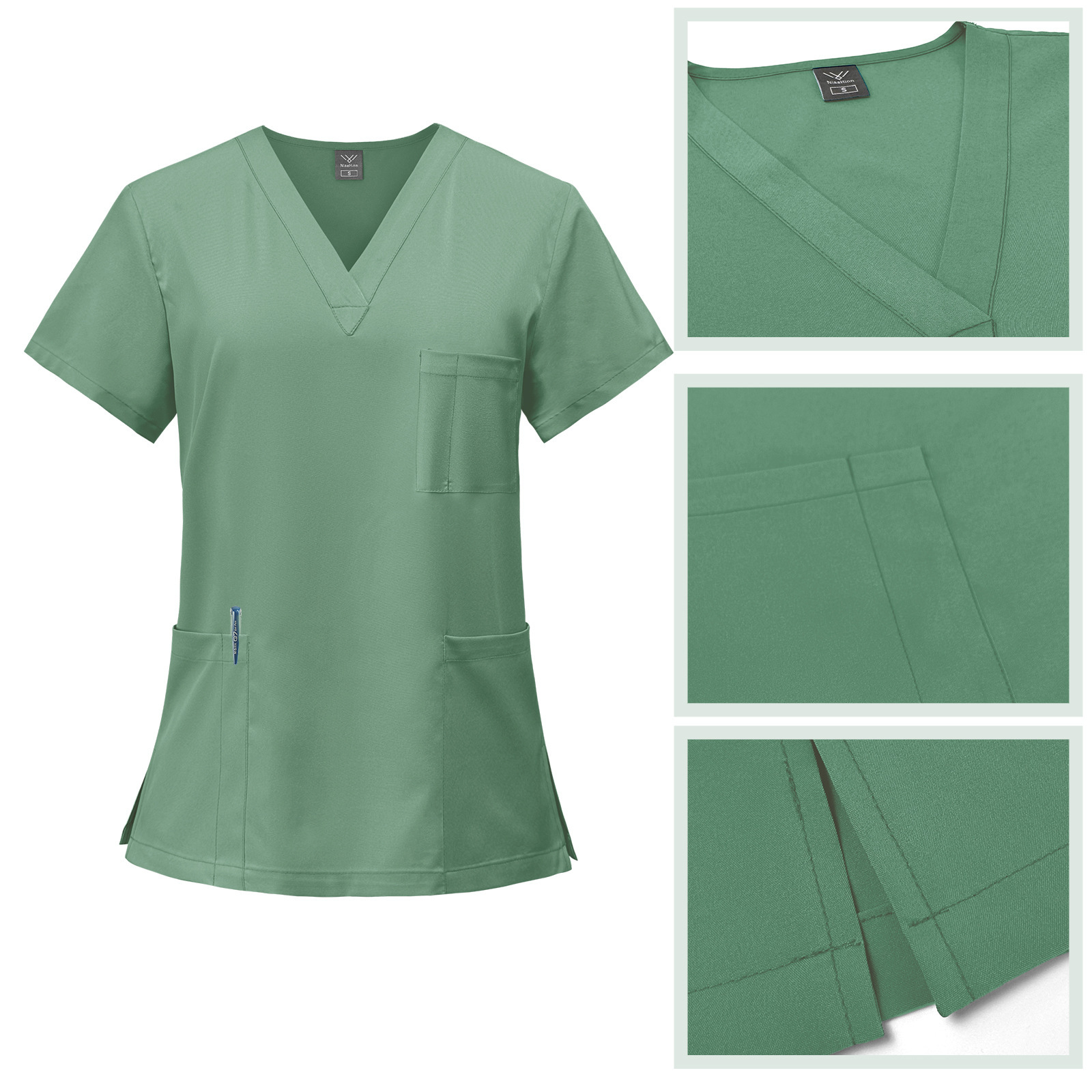 Hospital Uniforms Unisex Nursing Uniform Sets Fashion Short-sleeved Overalls Nurse Scrubs Sets for Women Men