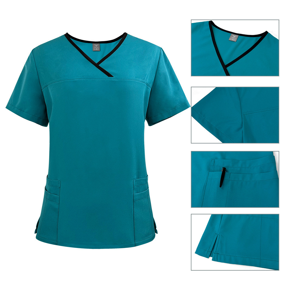 Nurse Uniform Fashionable Design Polyester Fabric White Scrubs Uniforms Sets Nurse Hospital Medical Scrub Women Nurse Uniform