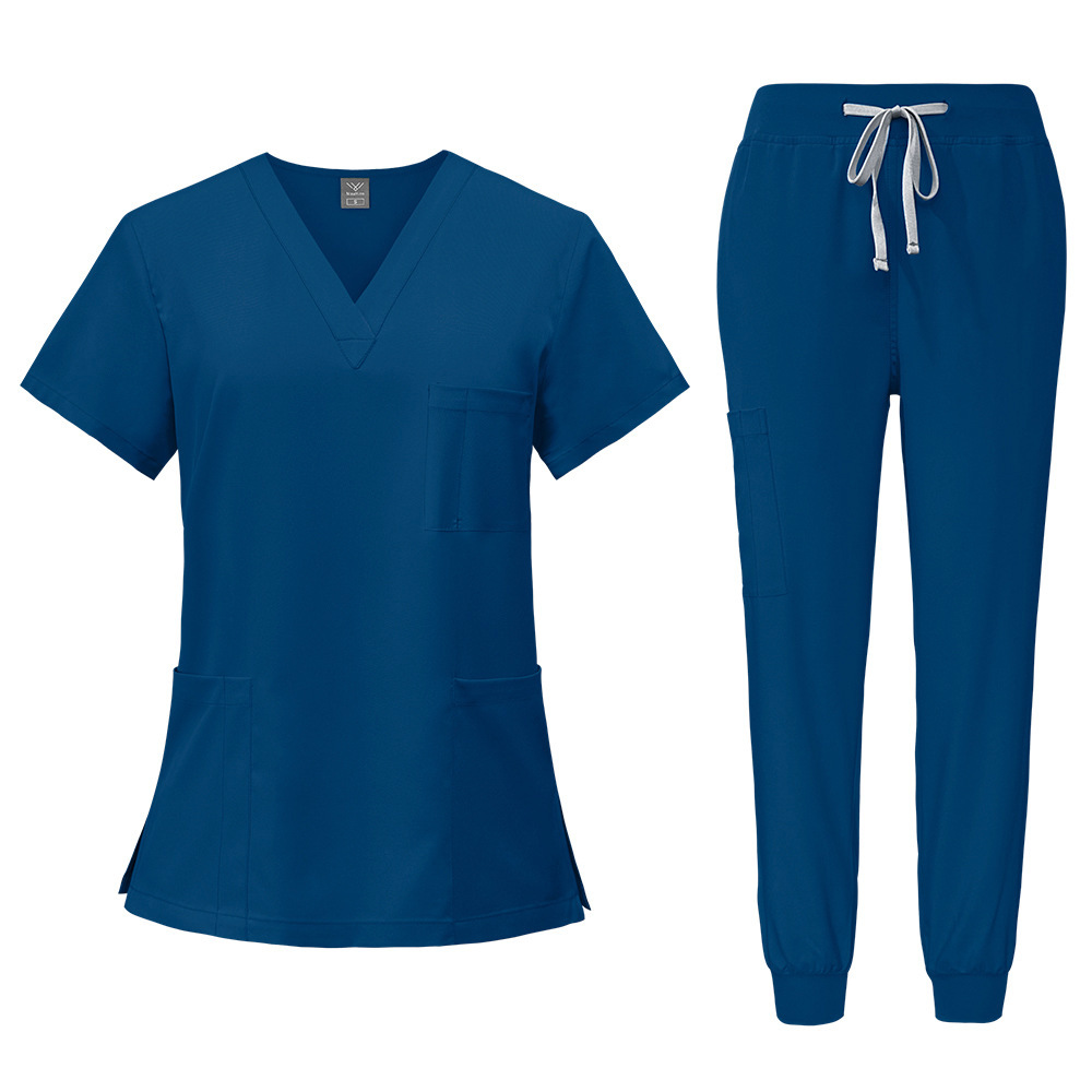 Hospital Uniforms Unisex Nursing Uniform Sets Fashion Short-sleeved Overalls Nurse Scrubs Sets for Women Men
