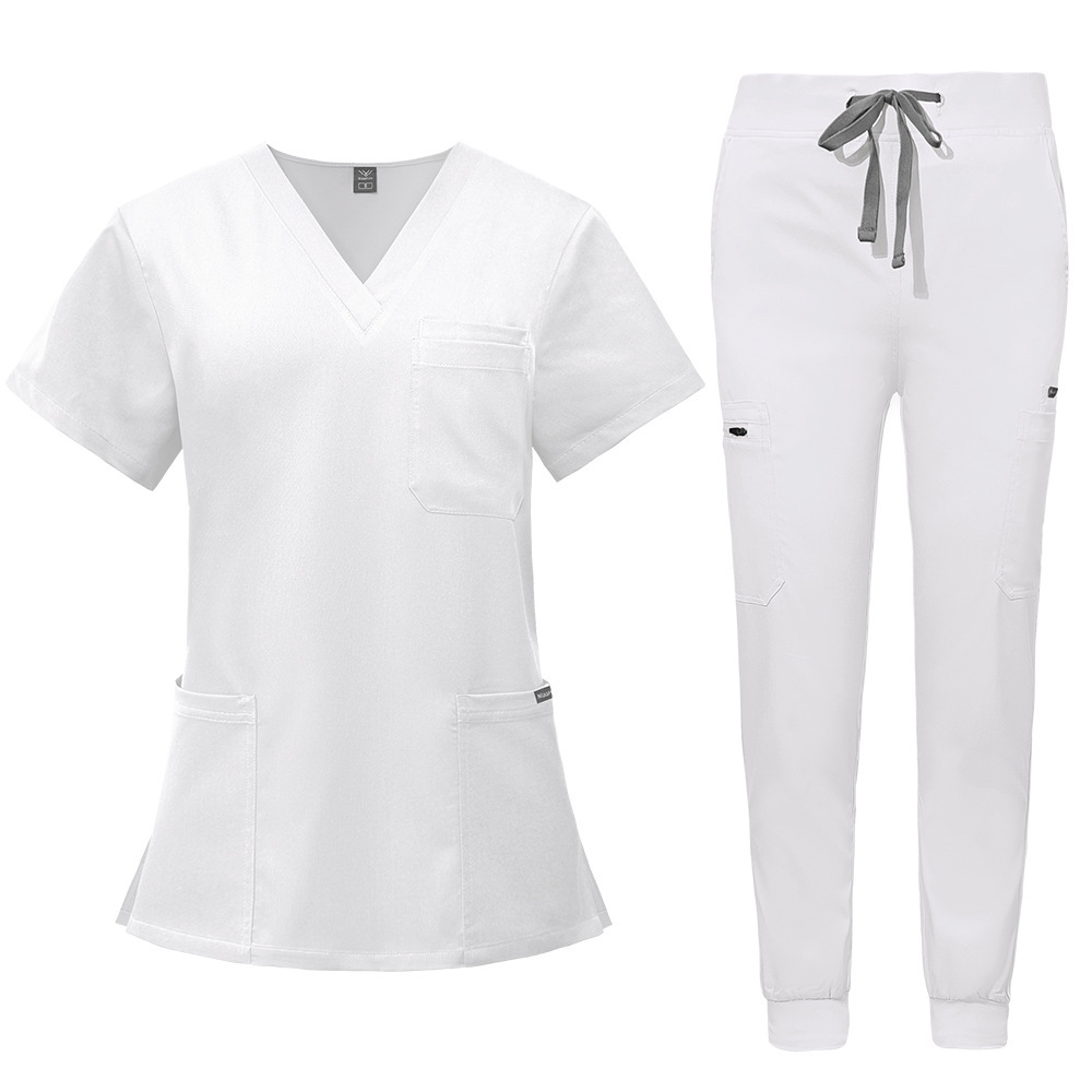 2025 New Unisex Hospital Uniforms Scrubs Uniform Sets Elastic Fabric Comfortable Nurse Work Clothes Short-sleeved Long Pants