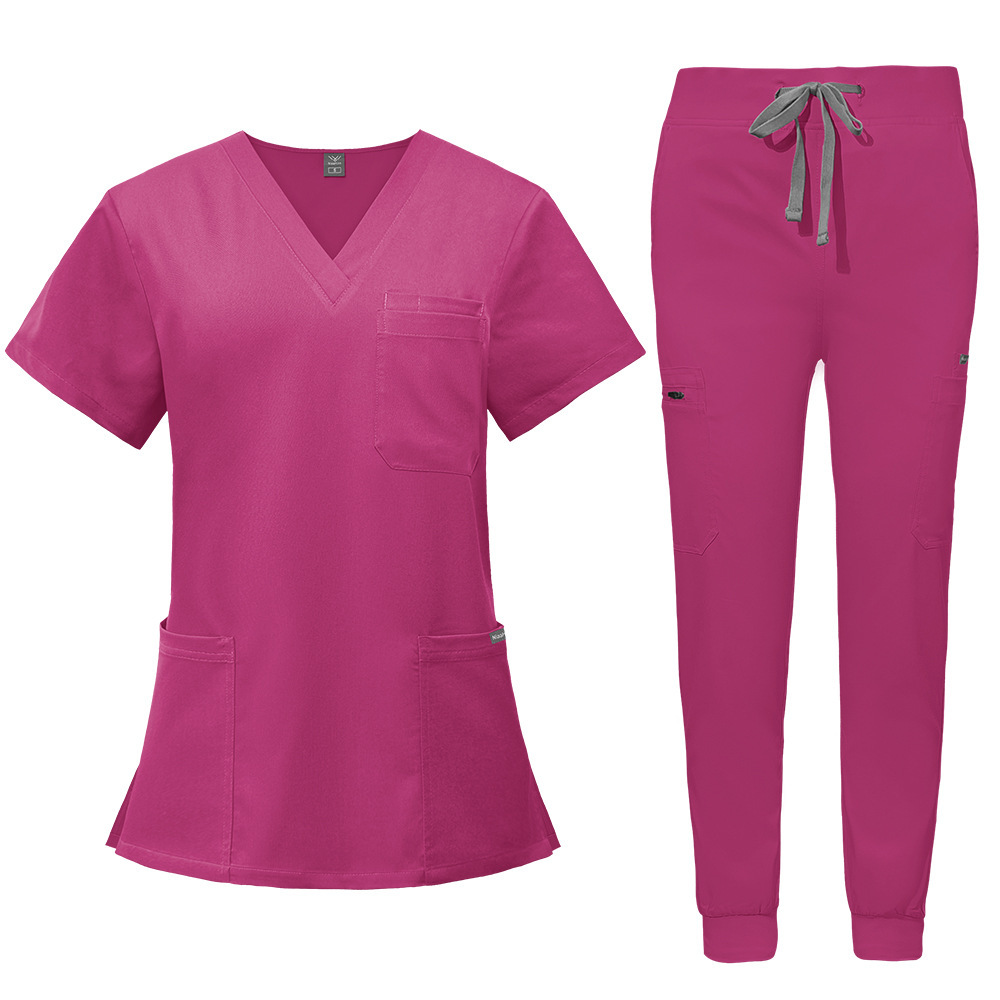 2025 New Unisex Hospital Uniforms Scrubs Uniform Sets Elastic Fabric Comfortable Nurse Work Clothes Short-sleeved Long Pants