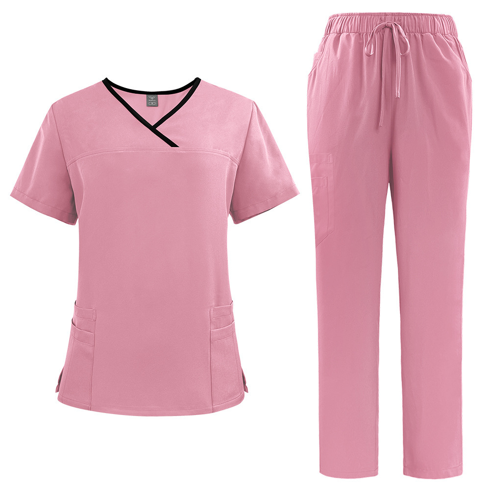 Nurse Uniform Fashionable Design Polyester Fabric White Scrubs Uniforms Sets Nurse Hospital Medical Scrub Women Nurse Uniform