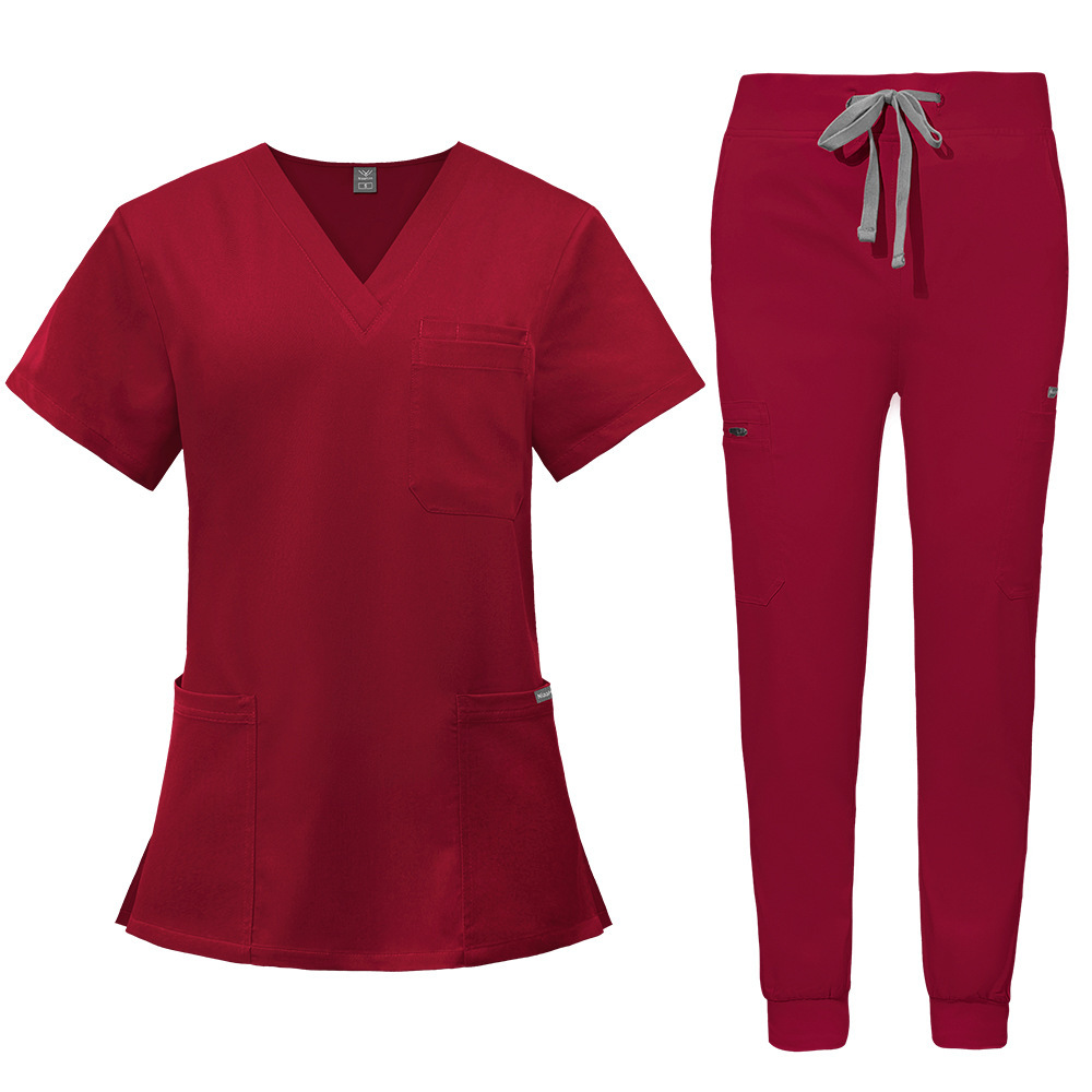 2025 New Unisex Hospital Uniforms Scrubs Uniform Sets Elastic Fabric Comfortable Nurse Work Clothes Short-sleeved Long Pants