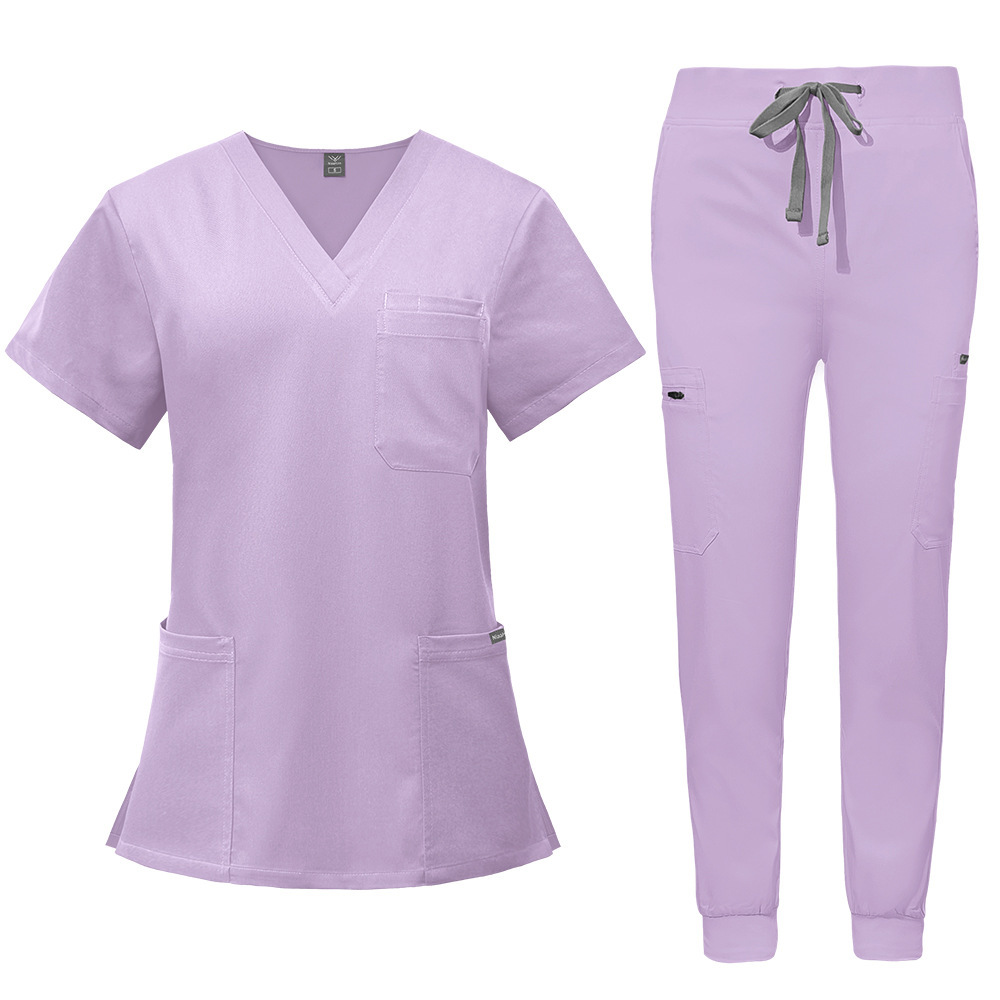 2025 New Unisex Hospital Uniforms Scrubs Uniform Sets Elastic Fabric Comfortable Nurse Work Clothes Short-sleeved Long Pants