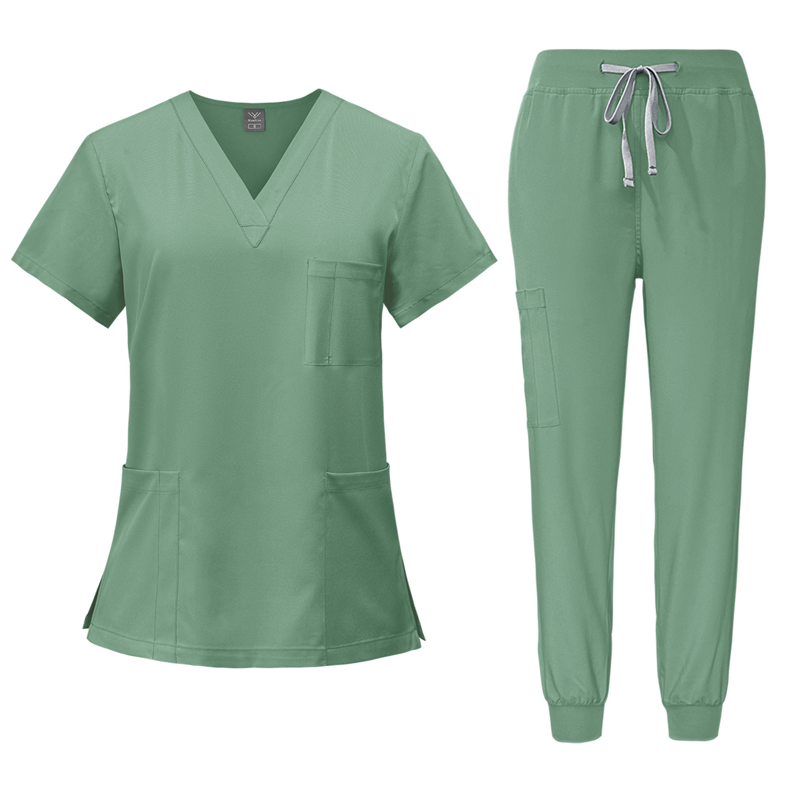 Hospital Uniforms Unisex Nursing Uniform Sets Fashion Short-sleeved Overalls Nurse Scrubs Sets for Women Men