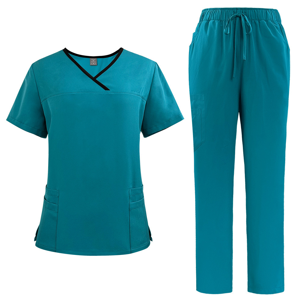 Nurse Uniform Fashionable Design Polyester Fabric White Scrubs Uniforms Sets Nurse Hospital Medical Scrub Women Nurse Uniform