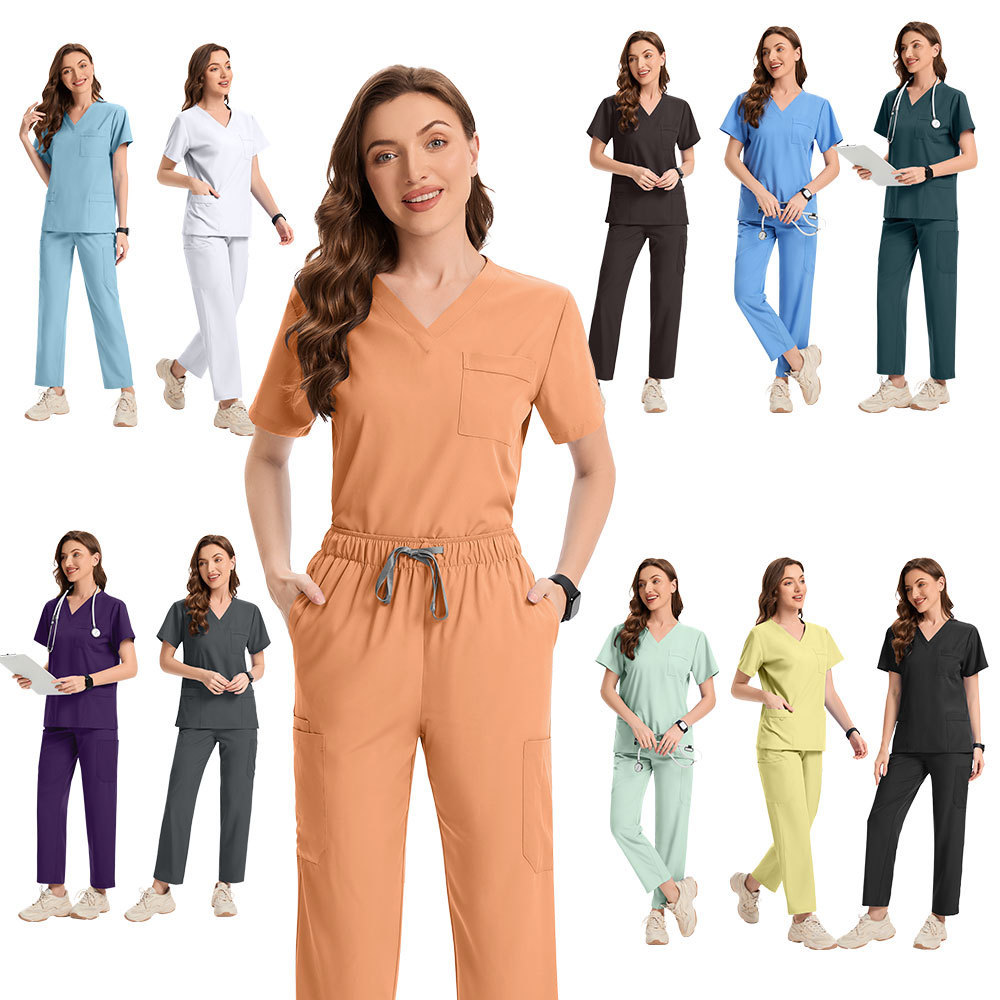 2025 New Unisex Hospital Uniforms Nursing Uniform Sets Quick-drying Scrubs Sets Two-piece Set Top & Pants for Nurse Fashion Workwear Comfortable Breathable Work Clothes