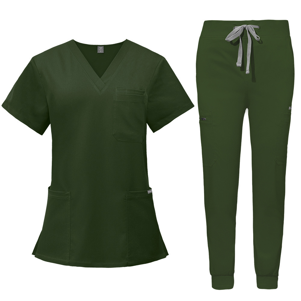 2025 New Unisex Hospital Uniforms Scrubs Uniform Sets Elastic Fabric Comfortable Nurse Work Clothes Short-sleeved Long Pants