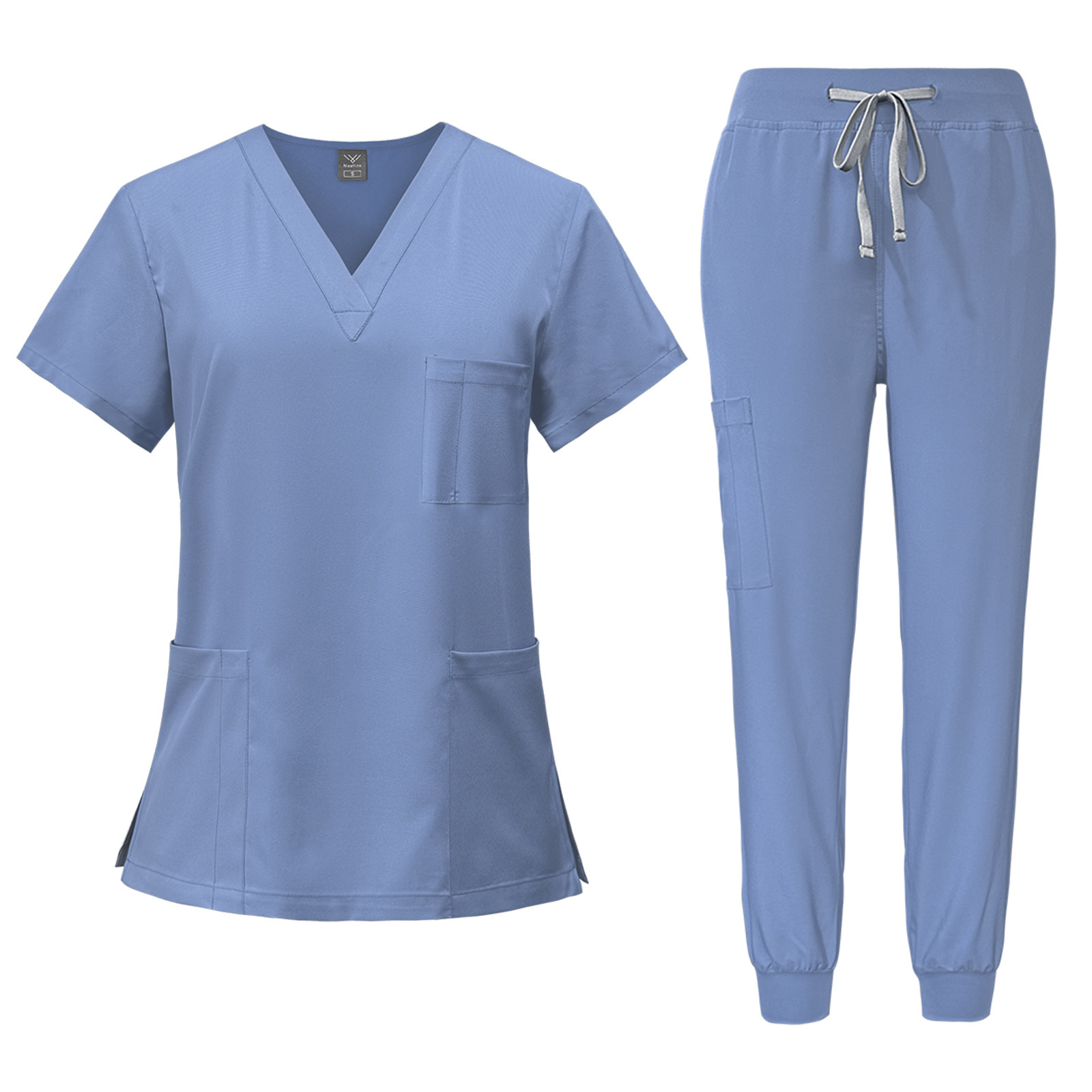 Hospital Uniforms Unisex Nursing Uniform Sets Fashion Short-sleeved Overalls Nurse Scrubs Sets for Women Men