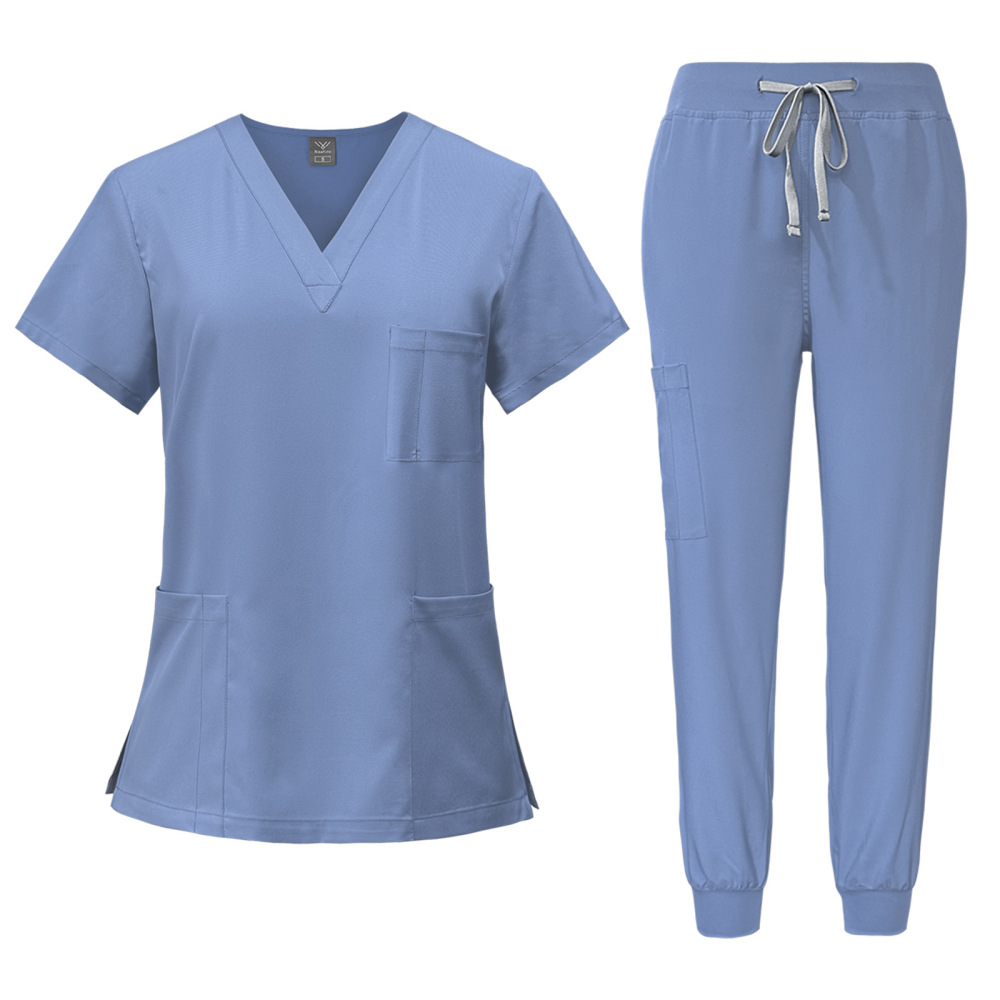 Hospital Uniforms Unisex Nursing Uniform Sets Fashion Short-sleeved Overalls Nurse Scrubs Sets for Women Men