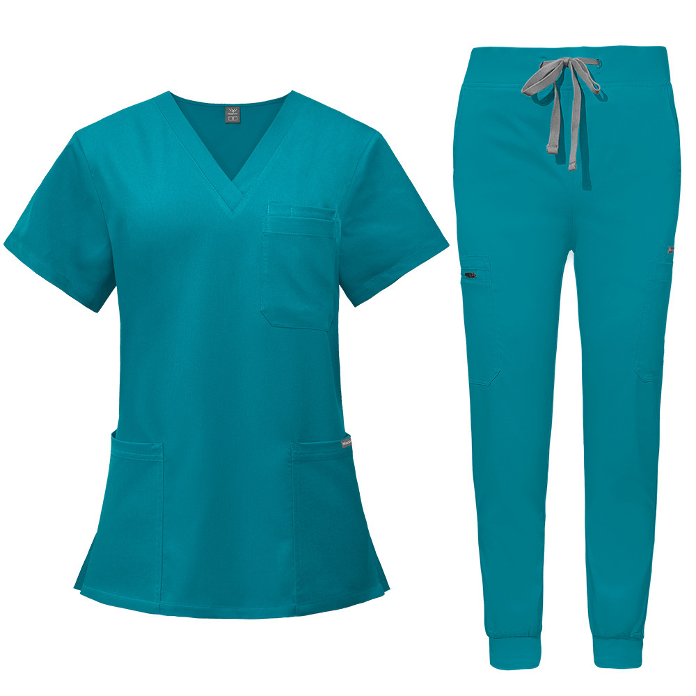 2025 New Unisex Hospital Uniforms Scrubs Uniform Sets Elastic Fabric Comfortable Nurse Work Clothes Short-sleeved Long Pants