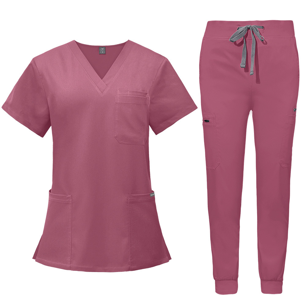 2025 New Unisex Hospital Uniforms Scrubs Uniform Sets Elastic Fabric Comfortable Nurse Work Clothes Short-sleeved Long Pants
