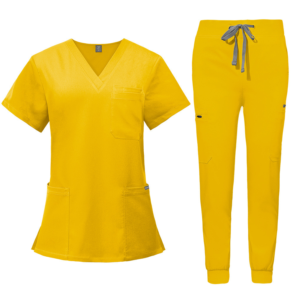 2025 New Unisex Hospital Uniforms Scrubs Uniform Sets Elastic Fabric Comfortable Nurse Work Clothes Short-sleeved Long Pants