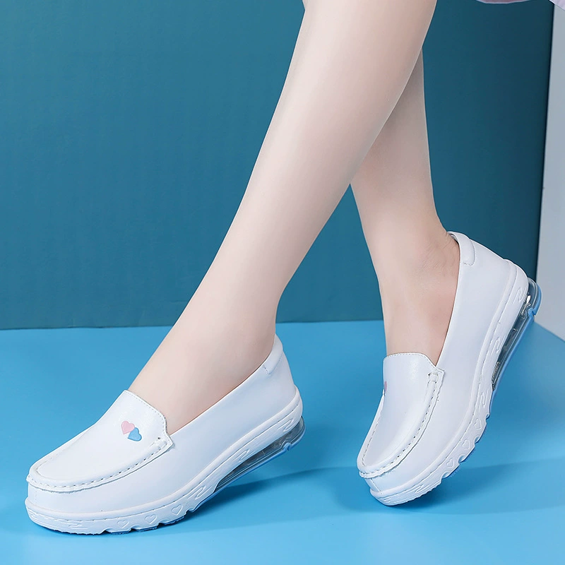 Nurse Cotton Shoes Scrubs Nursing Shoes Hospital for Women With Wedge Heels Comfort Warm Soft Flat Anti-slip Safety Work White Shoes Comfortable Nurse Shoes for Women Nurse Work Shoes Best Shoes for Nurse Doctor