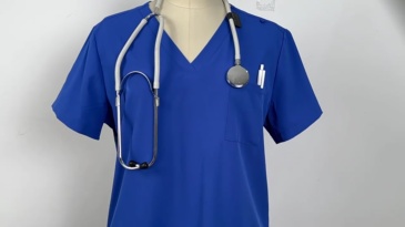 Scrubs Uniform Store Unisex Hospital Uniforms Short Sleeves Nurse Scrubs Sets V-neck Nursing Uniforms Top & Pants with Multi Pocket Summer Professional Scrubs Uniform Comfortable and Breathable