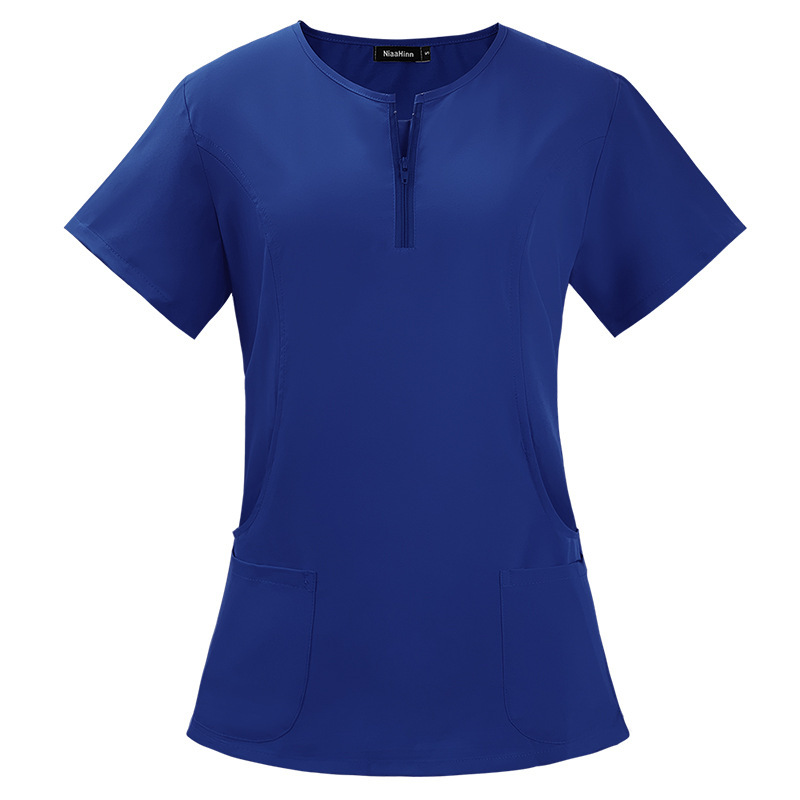 Scrubs Uniform Store Hot Selling Nurse Scrubs Tops for Women Quick-Drying Fashion Short-Sleeved Hospital Uniforms Nursing Service Work Clothes Summer Professional Scrubs Uniform Comfortable and Breathable