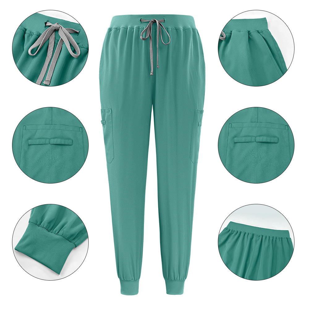 Scrubs Uniform Store Unisex Hospital Uniforms Short Sleeves Nurse Scrubs Sets V-neck Nursing Uniforms Top & Pants with Multi Pocket Summer Professional Scrubs Uniform Comfortable and Breathable