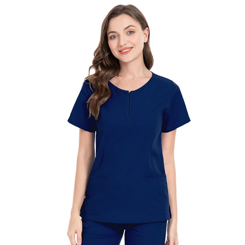 Scrubs Uniform Store Hot Selling Nurse Scrubs Tops for Women Quick-Drying Fashion Short-Sleeved Hospital Uniforms Nursing Service Work Clothes Summer Professional Scrubs Uniform Comfortable and Breathable