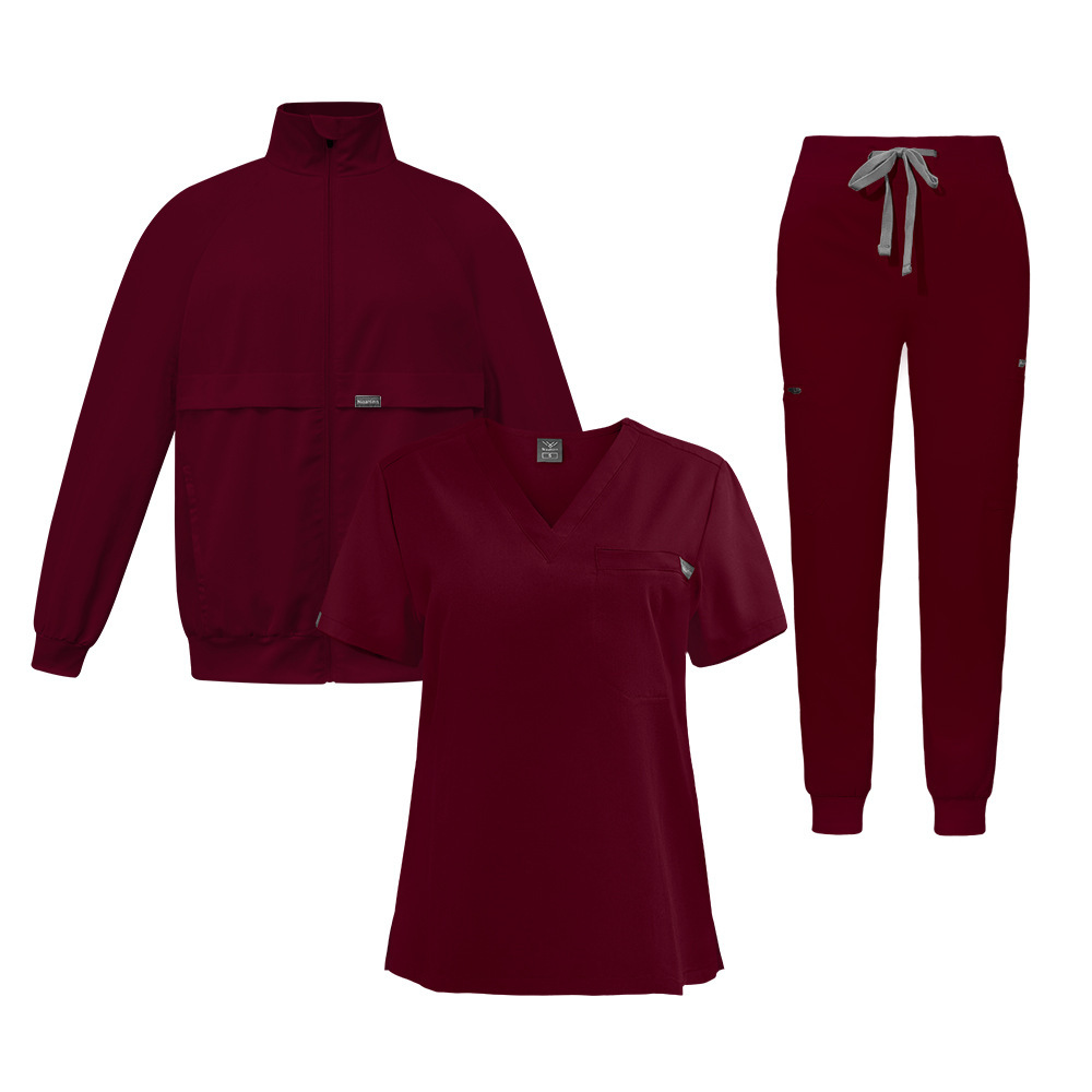Uniform Scrubs Online 3 in 1 Scrubs Sets Fashion 3-piece Nursing Uniform Sets for Hospital Thick Warm Long-sleeved Coat Winter Top Pants Outerwear Uniform Store for Scrubs Elastic Fabric Beauty Salon Comfortable and Breathable Women Unisex Work Clothes