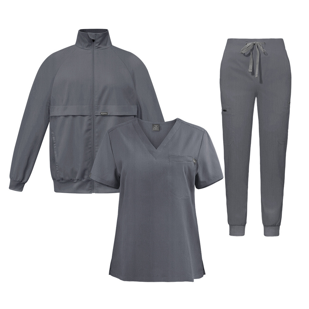 Uniform Scrubs Online 3 in 1 Scrubs Sets Fashion 3-piece Nursing Uniform Sets for Hospital Thick Warm Long-sleeved Coat Winter Top Pants Outerwear Uniform Store for Scrubs Elastic Fabric Beauty Salon Comfortable and Breathable Women Unisex Work Clothes