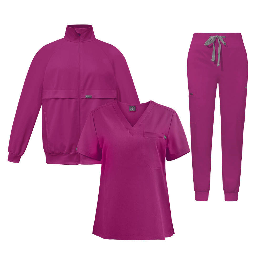 Uniform Scrubs Online 3 in 1 Scrubs Sets Fashion 3-piece Nursing Uniform Sets for Hospital Thick Warm Long-sleeved Coat Winter Top Pants Outerwear Uniform Store for Scrubs Elastic Fabric Beauty Salon Comfortable and Breathable Women Unisex Work Clothes