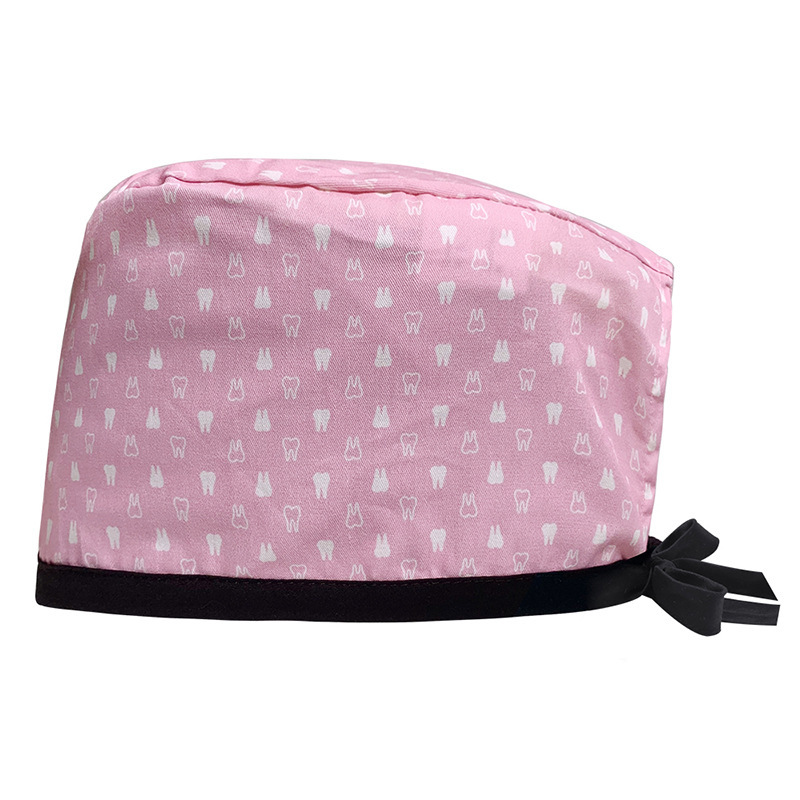 Surgical Cap Pure Cotton Printed Nurse Cap Adjustable Doctor's Hat for Hospital Unisex for Dental Clinics Beauty Salon Breathable Work Cap