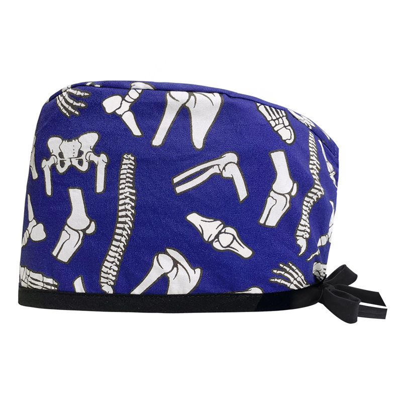 Surgical Cap Pure Cotton Printed Nurse Cap Adjustable Doctor's Hat for Hospital Unisex for Dental Clinics Beauty Salon Breathable Work Cap